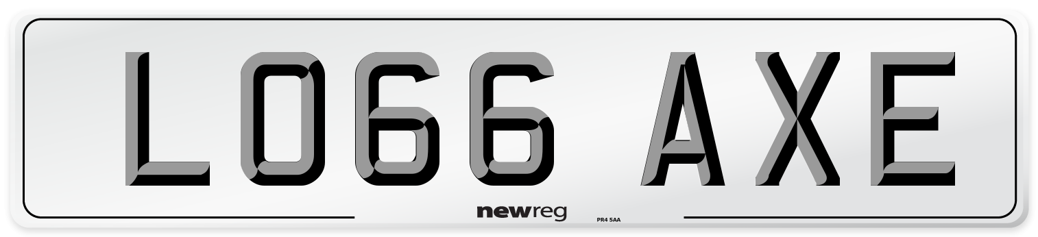 LO66 AXE Number Plate from New Reg